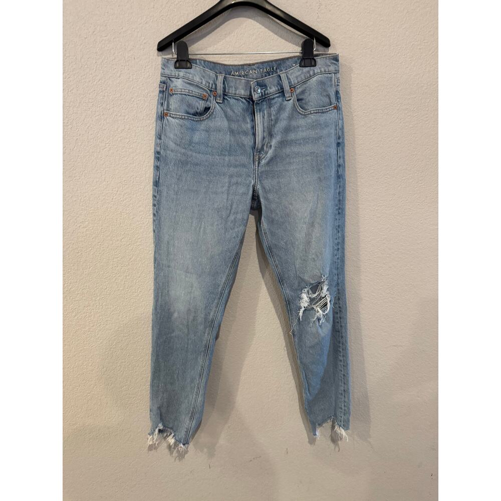 American Eagle Outfitters Light Blue Distressed Flare Jeans